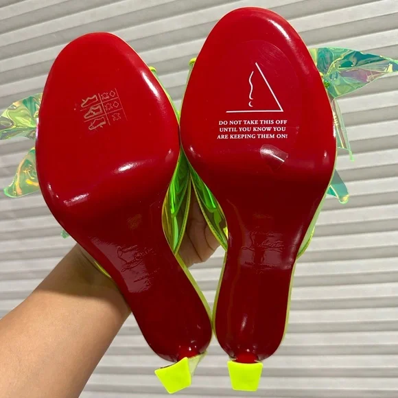 🌺CHRISTIAN LOUBOUTIN🌺 Alyah Mules Limited Edition Green Size: 37 - Picture 12 of 13